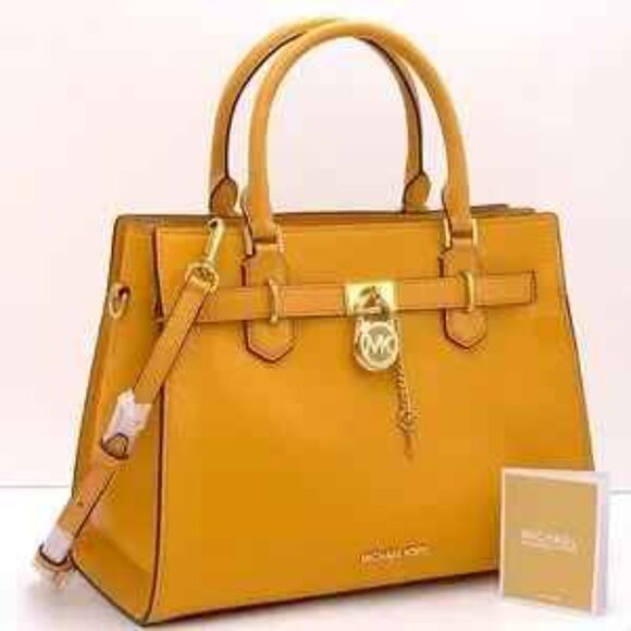 NWT: MICHAEL KORS HAMILTON MEDIUM LEATHER SATCHEL - Picture 1 of 11